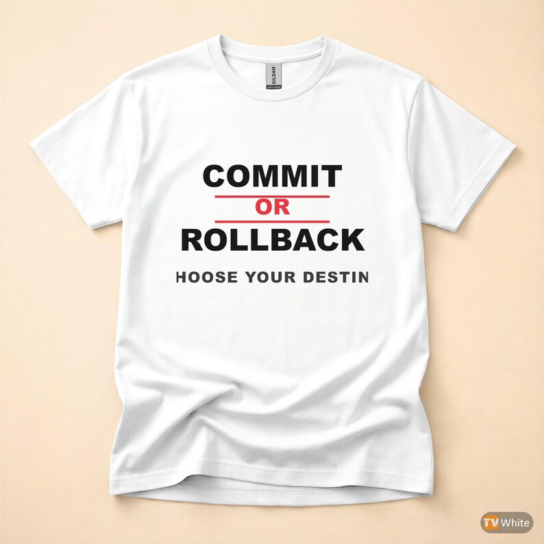 Commit Or Rollback / SQL Developer / Database Admin T-Shirt image 7