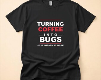 Code Wizard / Programmer T-Shirt / Developer Coffee Humor / Bold Typography Tee