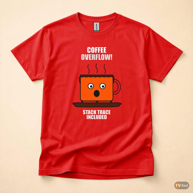 Coffee Overflow / Utvecklare Debugging Humor / Programmerare Kodare T-shirt bild 5