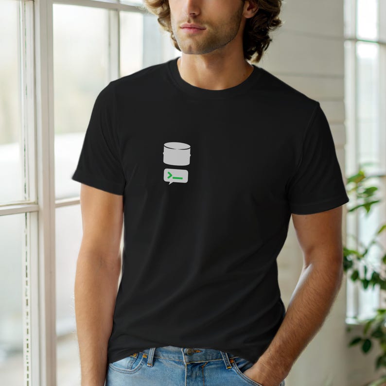 Datenbank-Experte / SQL-Entwickler / Hacker-T-Shirt / Minimalistisches Logo-T-Shirt Bild 6