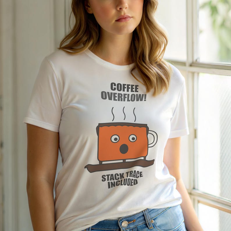 Coffee Overflow / Utvecklare Debugging Humor / Programmerare Kodare T-shirt bild 6