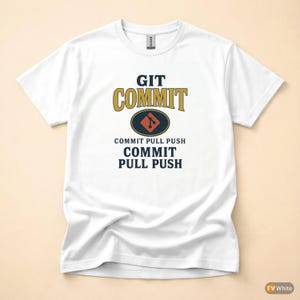 Git Commit Retro / Programmer Developer Coder Tee / Push To Main Survivor Shirt afbeelding 7