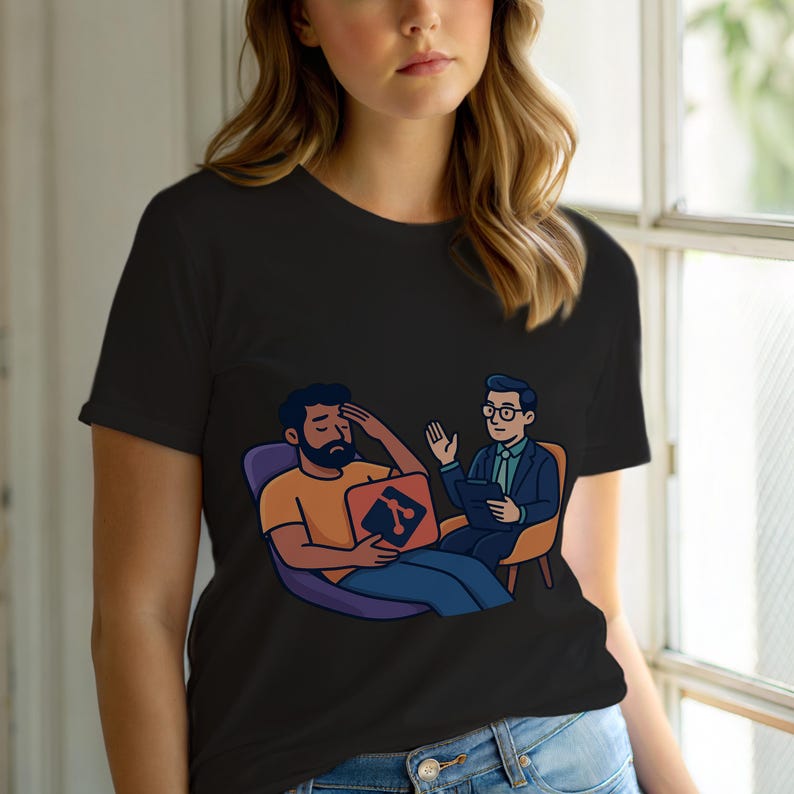 Terapia de confirmación de Git / Camiseta de confirmación de Git / Camiseta de programador de Git / Camiseta de control de versiones / Ropa con humor sobre Git imagen 1