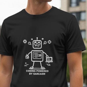 Programación impulsada por el sarcasmo / Camiseta para programadores / Regalo para desarrolladores / Camiseta para ingenieros de software / Camiseta divertida de tecnología