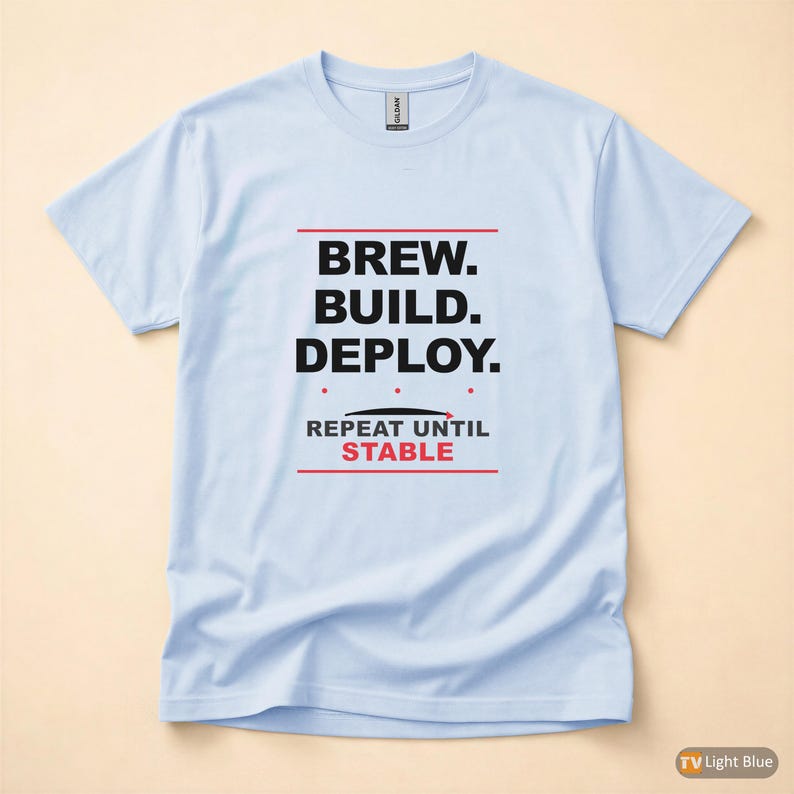 Brew Build Deploy / DevOps Developer / Coffee Programmer Tshirt image 9
