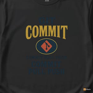 Git Commit Retro / Programmer Developer Coder Tee / Push To Main Survivor Shirt afbeelding 2