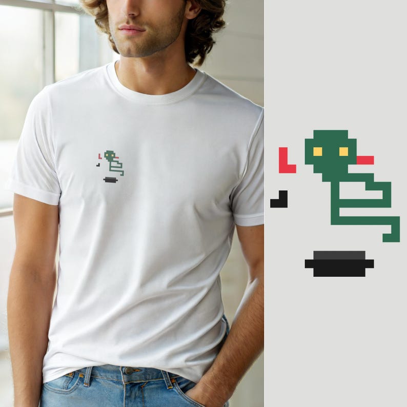 Camiseta de desarrollador Python / encantador de serpientes / programador retro imagen 1