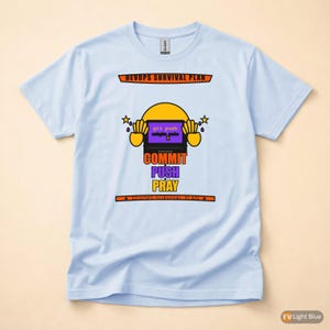 Commit Push Pray / Developer Humor / Git Programming / Funny Coder T-Shirt afbeelding 9