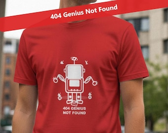 404 Genius Not Found / Camiseta de programador / Camiseta de codificación / Regalo para desarrolladores / Camiseta divertida de tecnología