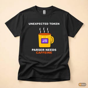 Unexpected Token Coffee / JavaScript Developer / Programmer Tee Bild 3