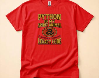 Python Is My Spirit Animal / Developer T-Shirt / Retro Programmer Humor Tee