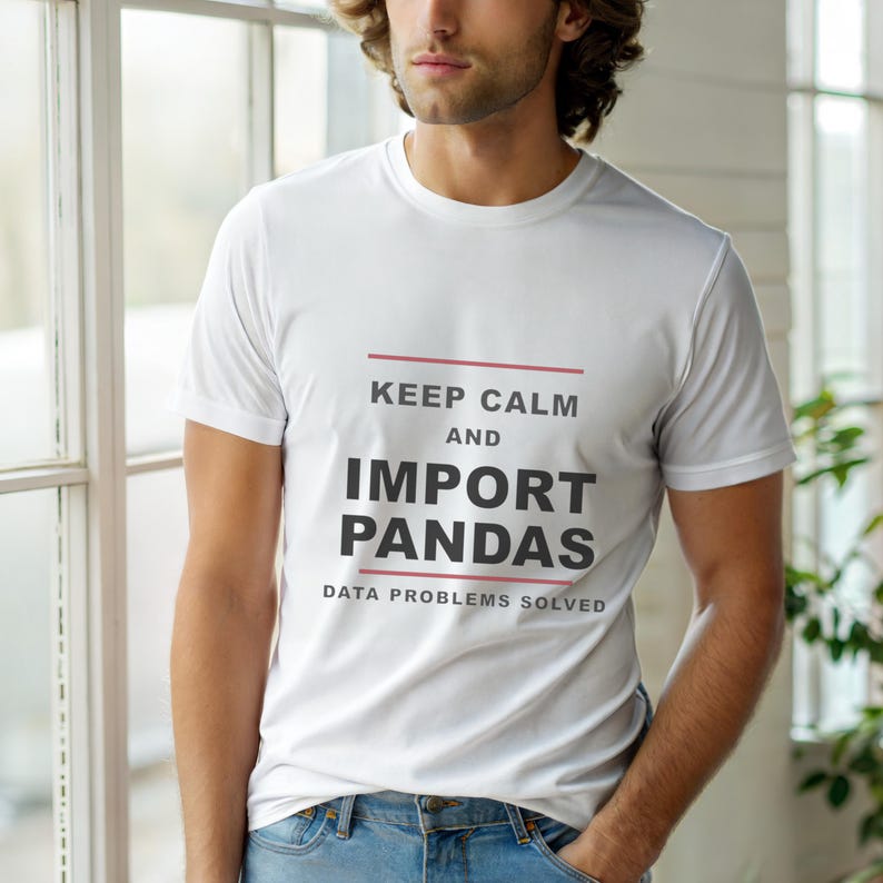 Keep Calm Import Pandas / Python Developer / Data Science Programmer T-Shirt Bild 3