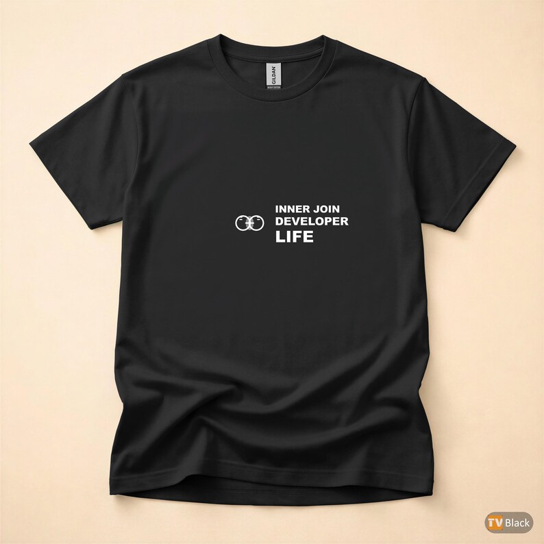Camiseta INNER JOIN Developer Life / Camiseta de Programador / Camiseta de Codificação / Presente para Engenheiro de Software / Roupa Geek imagem 4