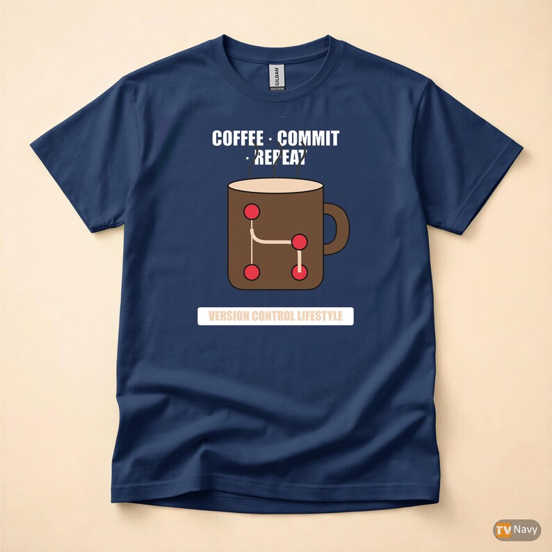 Coffee Commit Repeat / Developer T-Shirt / Programmer Humor Tee / Git Coffee Coder Gift image 4
