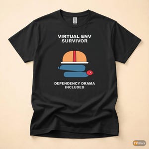 Virtual Env Survivor / Python Developer / Backend Coder / Programming Humor Tee afbeelding 3