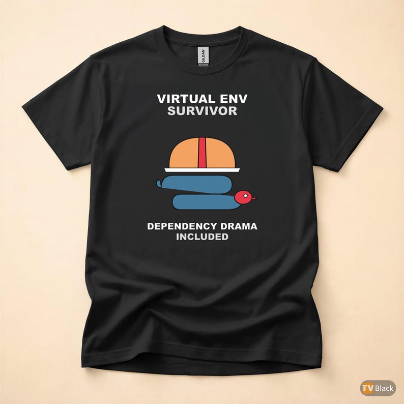Virtual Env Survivor / Python Developer / Backend Coder / Programming Humor Tee afbeelding 3