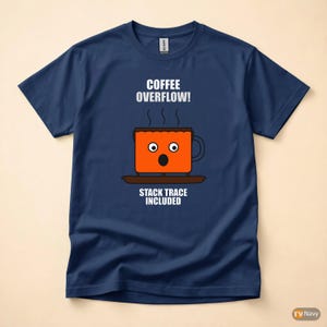 Coffee Overflow / Utvecklare Debugging Humor / Programmerare Kodare T-shirt bild 4
