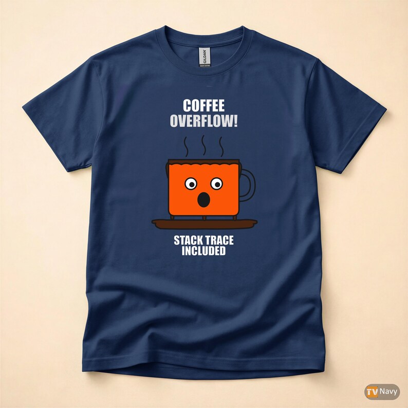 Coffee Overflow / Utvecklare Debugging Humor / Programmerare Kodare T-shirt bild 4