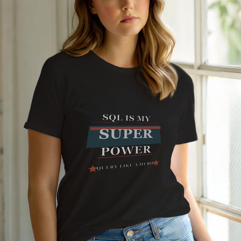 T-shirt pour développeur SQL / programmeur / T-shirt à typographie audacieuse / Cadeau pour codeur image 6