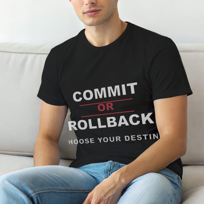 Commit Or Rollback / SQL Developer / Database Admin T-Shirt image 1