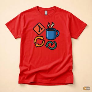 T-shirt « Git Commit Coffee Repeat » / T-shirt « Programmeur Git » / Cadeau pour développeur DevOps / T-shirt de contrôle de version image 5