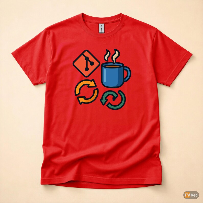 T-shirt « Git Commit Coffee Repeat » / T-shirt « Programmeur Git » / Cadeau pour développeur DevOps / T-shirt de contrôle de version image 5
