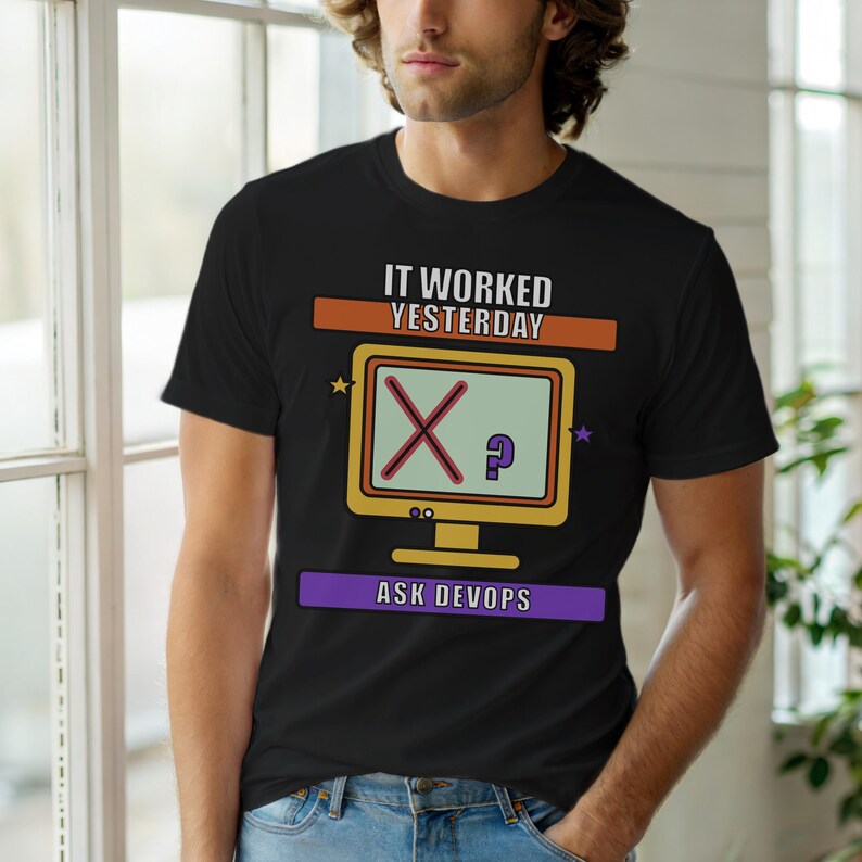 It Worked Yesterday / DevOps Programmer / IT Humor Developer T-Shirt image 1