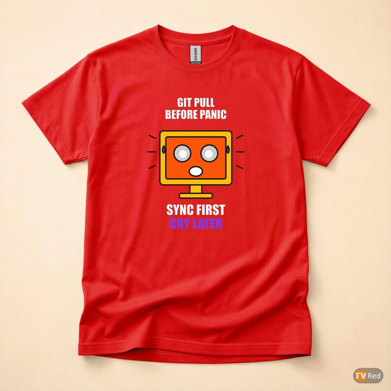 Faites un pull Git avant de paniquer / Humour de développeur / T-shirt pour codeur image 5