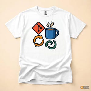 T-shirt « Git Commit Coffee Repeat » / T-shirt « Programmeur Git » / Cadeau pour développeur DevOps / T-shirt de contrôle de version image 7