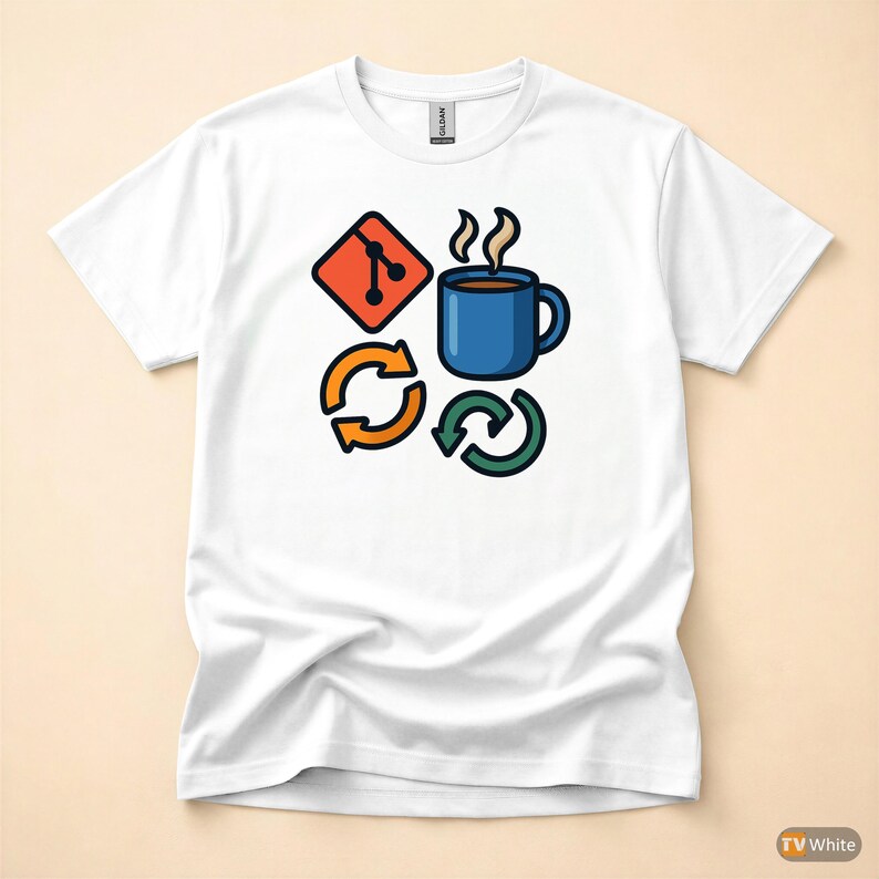 T-shirt « Git Commit Coffee Repeat » / T-shirt « Programmeur Git » / Cadeau pour développeur DevOps / T-shirt de contrôle de version image 7