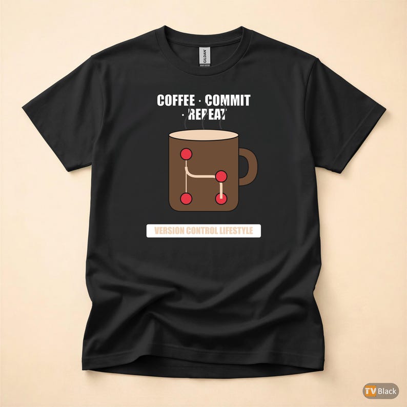 Coffee Commit Repeat / Developer T-Shirt / Programmer Humor Tee / Git Coffee Coder Gift image 3