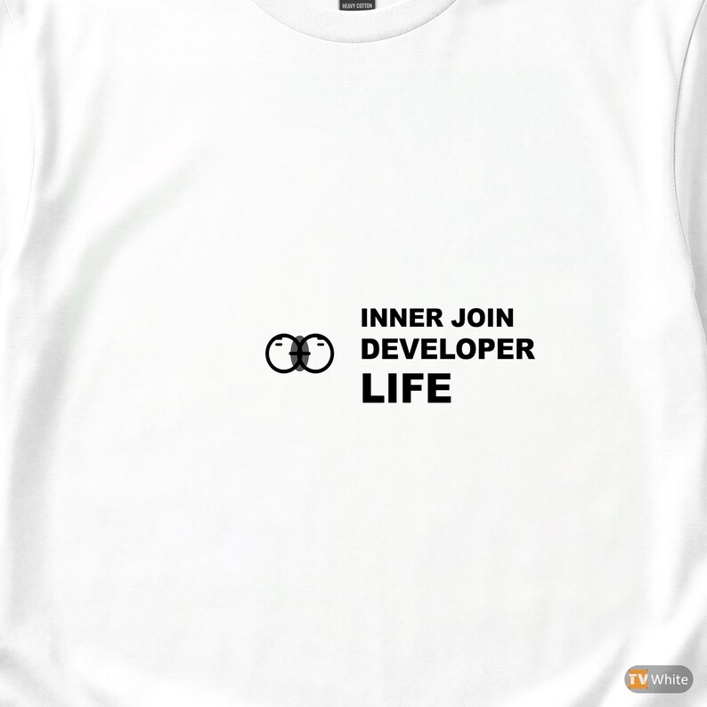 Camiseta INNER JOIN Developer Life / Camiseta de Programador / Camiseta de Codificação / Presente para Engenheiro de Software / Roupa Geek imagem 2
