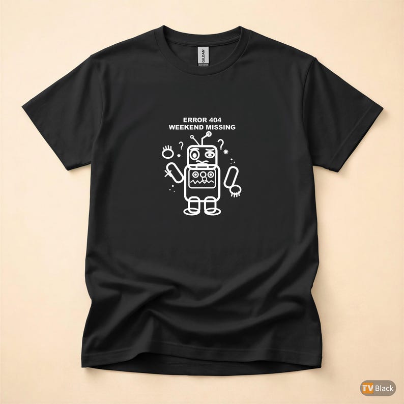 Fehler 404 – Wochenende fehlt / HTTP-Fehler-Shirt / 404-Programmierer-T-Shirt / Geschenk für Webentwickler / Lustiges Fehlercode-Shirt Bild 4