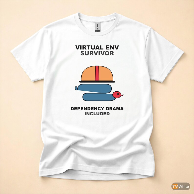 Virtual Env Survivor / Python Developer / Backend Coder / Programming Humor Tee afbeelding 7