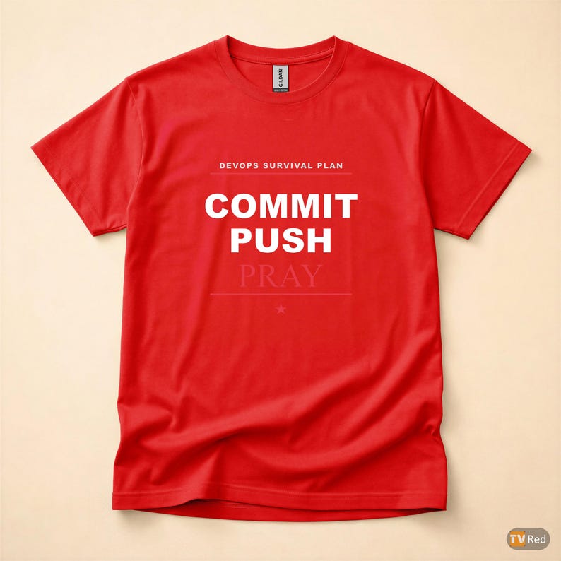 Commit Push Pray / Entwicklerhumor / Git DevOps T-Shirt / Programmierercode-T-Shirt Bild 5