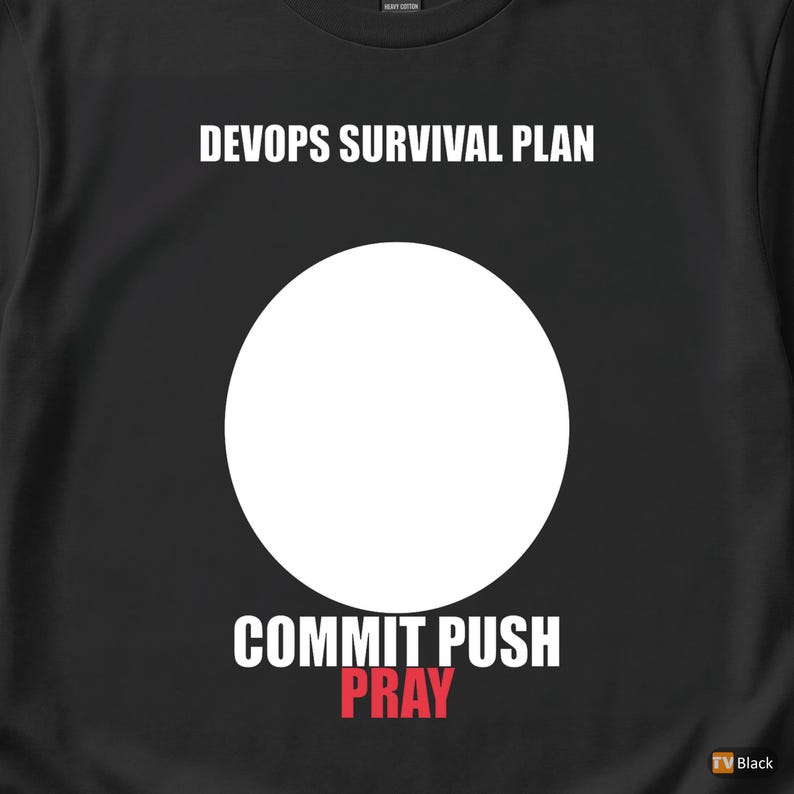 Commit Push Pray / Entwicklerhumor / Git-Programmierung / Programmierer-T-Shirt Bild 2