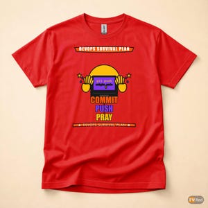 Commit Push Pray / Developer Humor / Git Programming / Funny Coder T-Shirt afbeelding 5