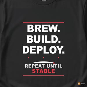 Brew Build Deploy / DevOps Developer / Coffee Programmer Tshirt image 2