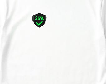 T-shirt med tvåfaktorshjälte / cybersäkerhet / utvecklare MFA / hacker minimalistisk logotyp