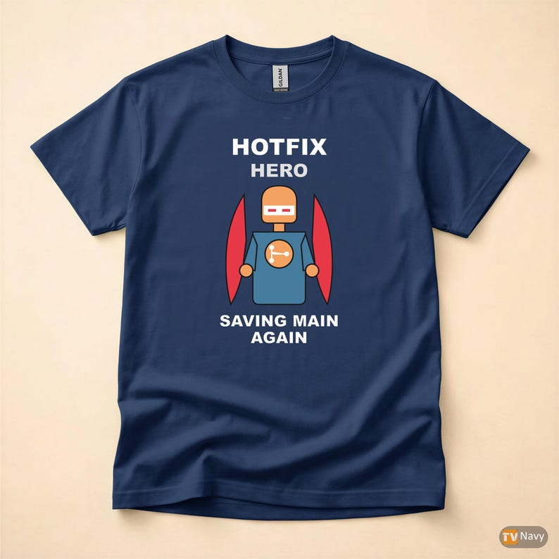 Hotfix Commit Hero / Git DevOps / Developer Programmer / Production Humor Tee image 4