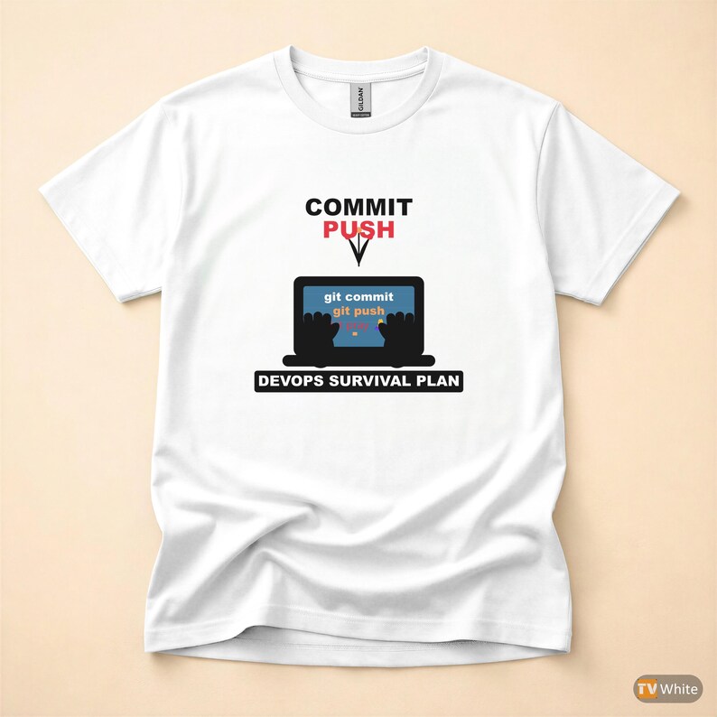 Commit Push Pray / Developer Humor / Git Programming / Coder T-Shirt image 7