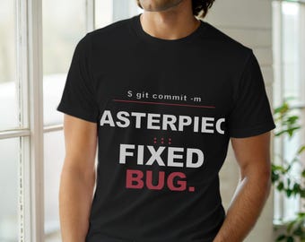 Commit Message Artist / Developer Git / Programmer Typography T-Shirt