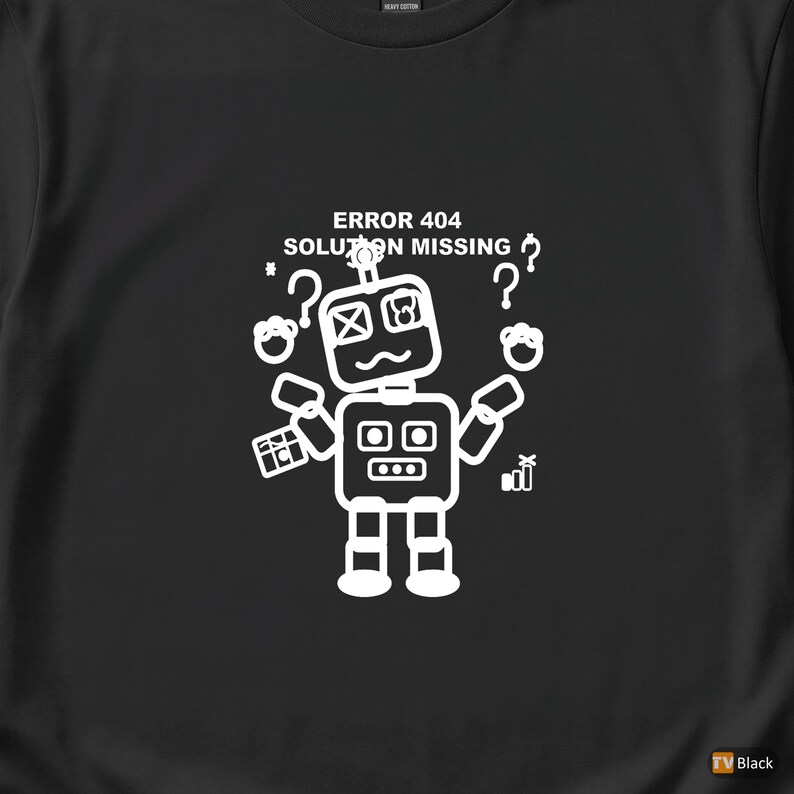 Error 404 Solution Missing / HTTP Error Shirt / 404 Programmer Tee / Web Developer Gift / Funny Error Code Shirt image 2