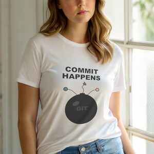Commit Happens / Programmer Humor / Developer T-Shirt / Git Coder Gift image 6
