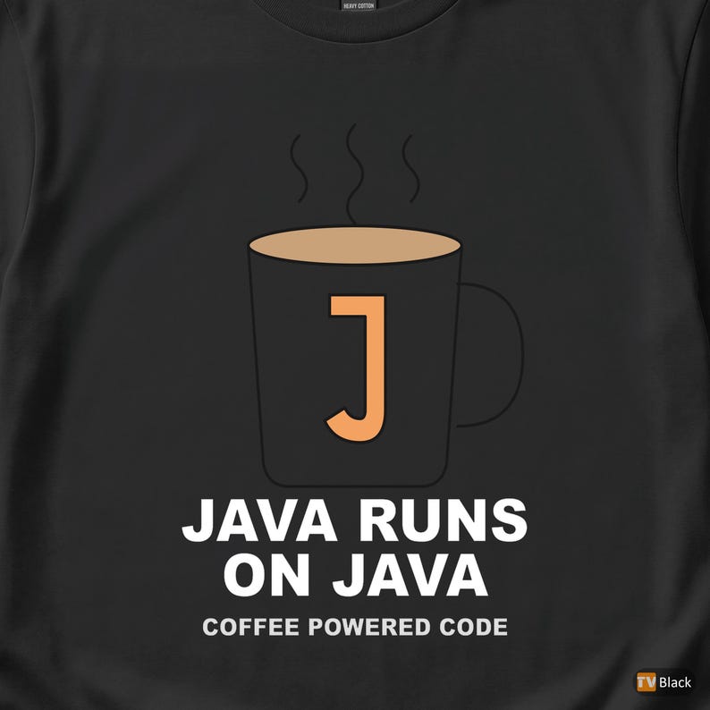 Java läuft auf Java / Programmierer / Entwickler / Kaffeehumor-T-Shirt Bild 2