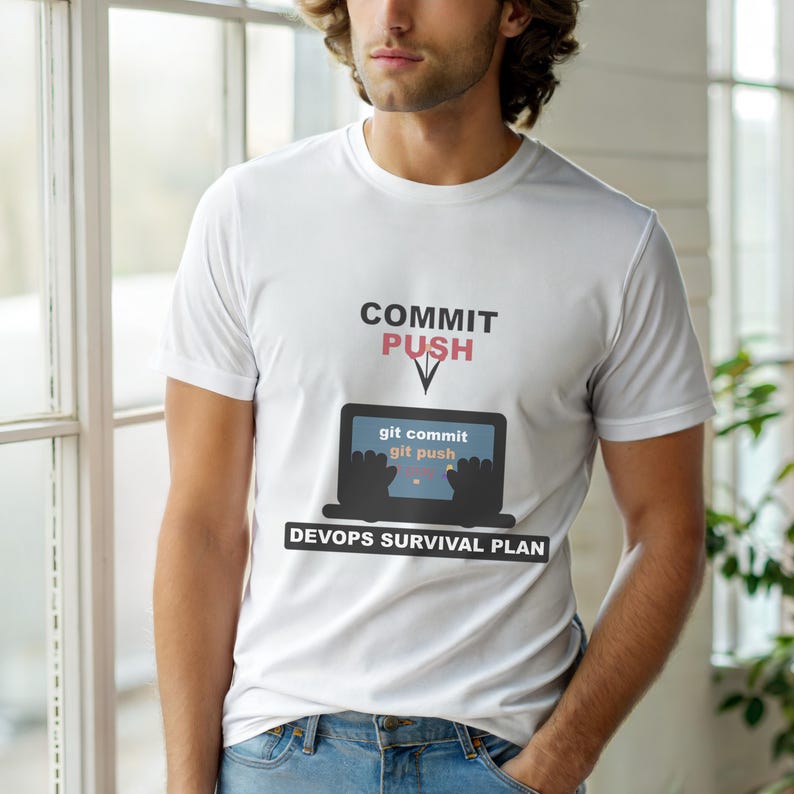 Commit Push Pray / Developer Humor / Git Programming / Coder T-Shirt image 6