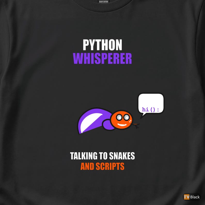 Python Whisperer / Developer Programmer / Coding Humor Tee / Software Engineer Gift afbeelding 2