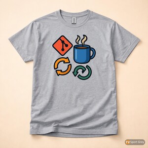 T-shirt « Git Commit Coffee Repeat » / T-shirt « Programmeur Git » / Cadeau pour développeur DevOps / T-shirt de contrôle de version image 8