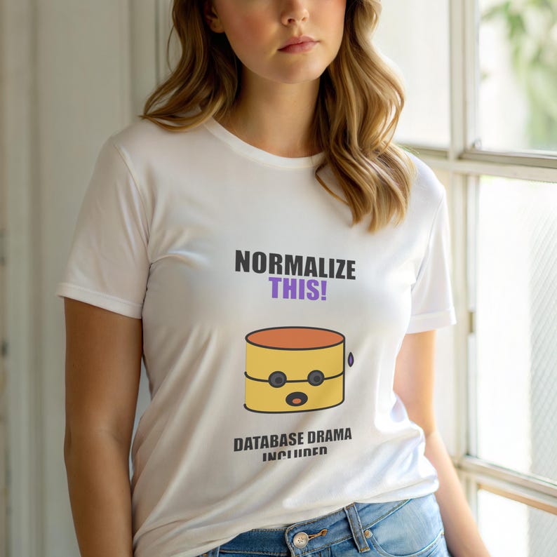 Normalize This SQL Developer / Database Design Humor / Programmer Coder Tee image 6
