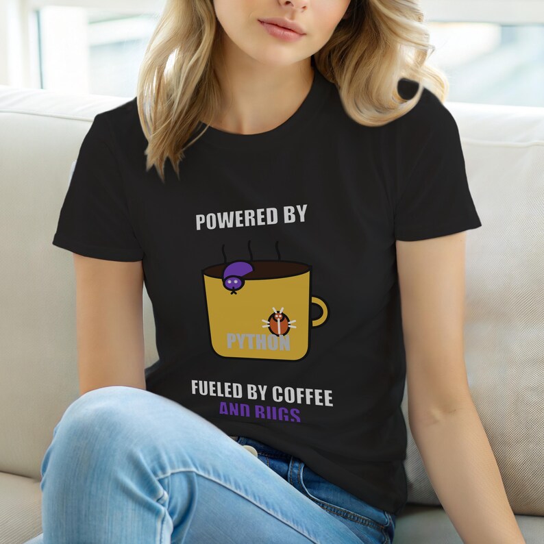 Powered By Python / Developer T-Shirt / Programmer Coffee Coder Tee image 6